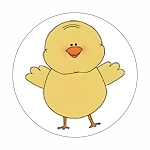 Baby Chick Round Dot Stickers Set